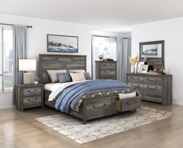 Homelegance® Lenior Gray King Storage Platform Bed-1