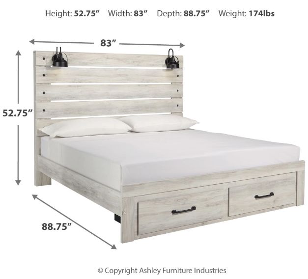 Signature Design by Ashley® Cambeck Whitewash King Storage Panel Bed-3