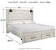 Signature Design by Ashley® Cambeck Whitewash King Panel Bed with 2 Storage Drawers P04964674-3