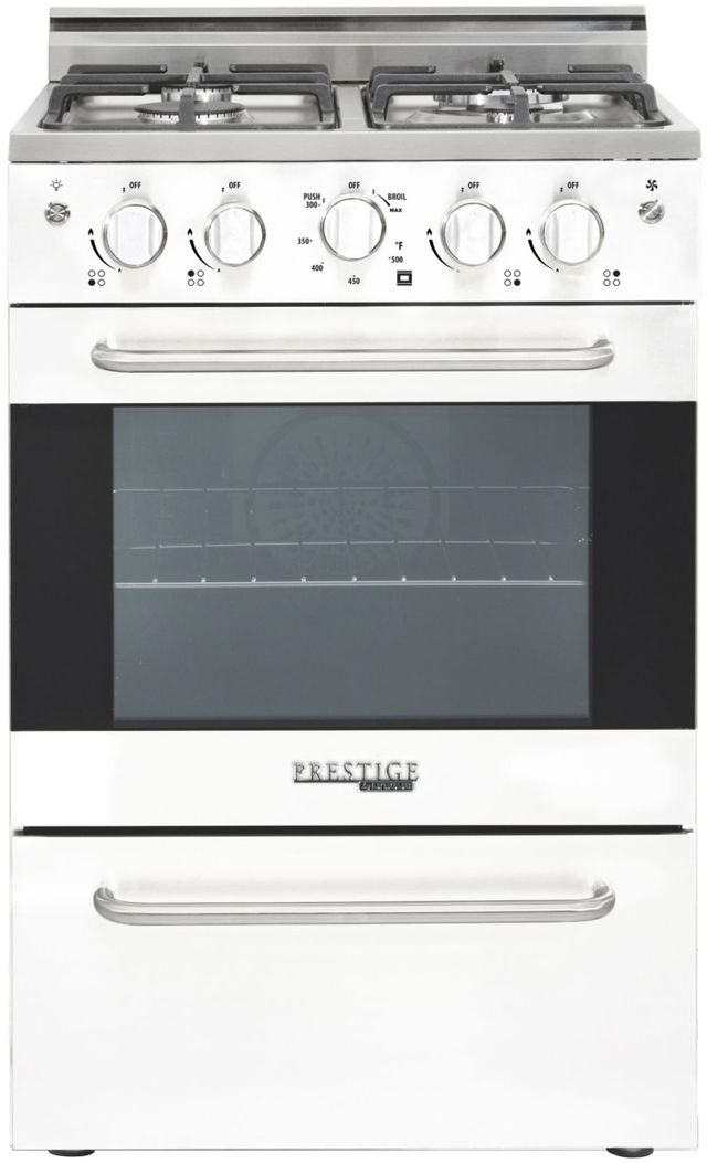 Unique® Appliances Prestige 24" White Freestanding Gas Range-0