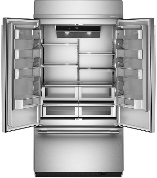 KitchenAid® 42" 24.2 Cu. Ft. PrintShield Stainless Steel Built In French Door Refrigerator with Platinum Interior-1