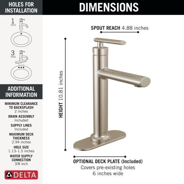 Delta Altado™ Stainless Single Handle Bathroom Faucet-4