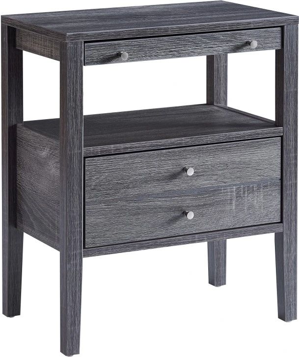 Brassex Inc. Distressed Grey 18" Accent Table-0