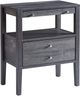 Brassex Inc. Distressed Grey 18" Accent Table-0