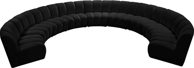 Meridian Furniture Infinity 9-Piece Black Velvet Modular Sectional-4