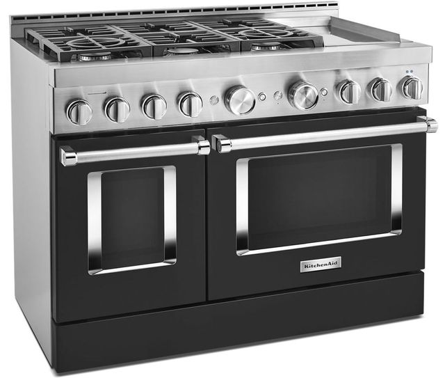 KitchenAid® 48" Imperial Black Smart Pro Style Gas Range with Griddle-1