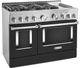 KitchenAid® 48" Imperial Black Smart Pro Style Gas Range with Griddle-1