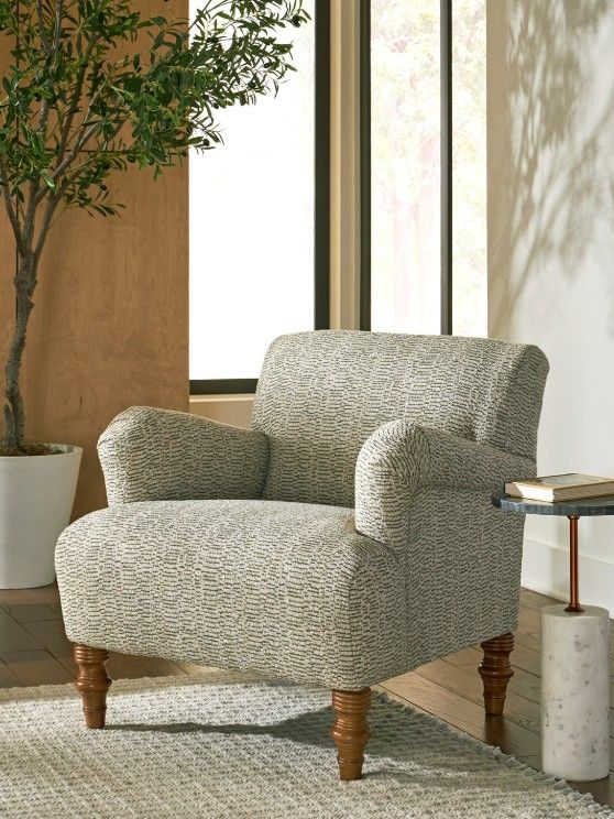 Best® Home Furnishings Customizable Emerson Fabric Stationary Chair with Dark Walnut Legs-3