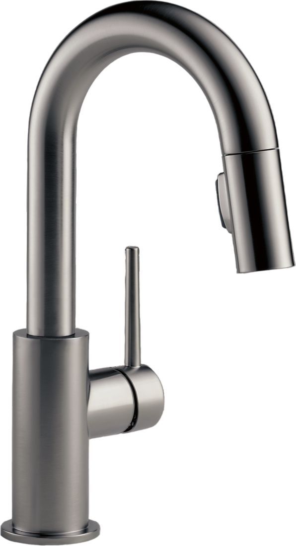 Delta Trinsic® Black Stainless Single Handle Pull-Down Bar/Preparation Faucet with Limited Swivel-0