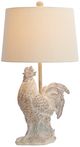 Crestview Collection Barnyard Rooster 2-Piece White Washed Table Lamp Set-2