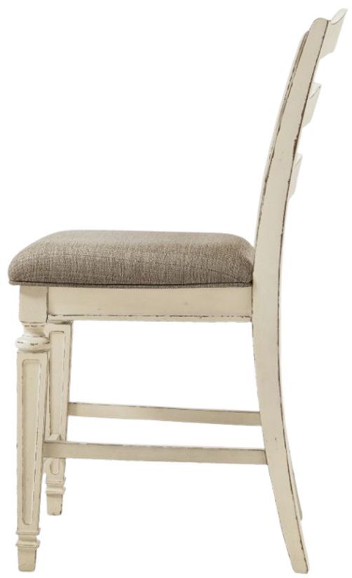 Signature Design by Ashley® Realyn Chipped White Upholstered Barstool-2