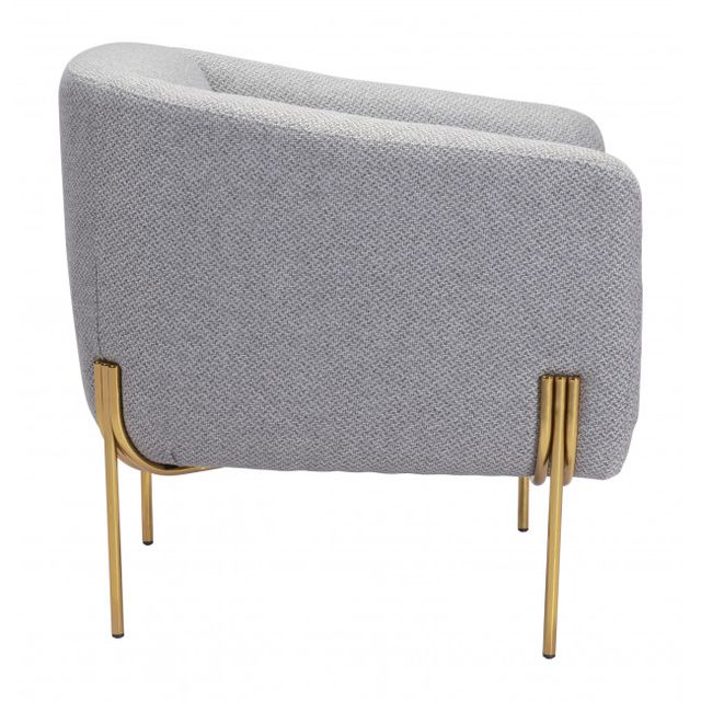 Zuo® Modern Micaela Gray/Gold Arm Chair-1