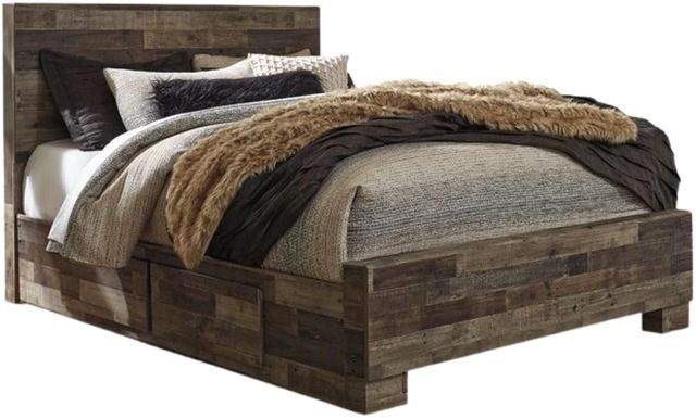 Benchcraft® Derekson Multi Gray Queen Panel Bed with 2 Side Storage-0