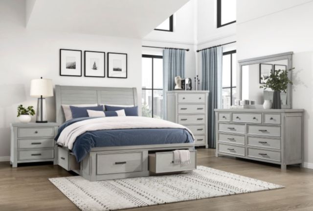 Homelegance® Willowbrook Light Gray California King Storage Platform Bed-1