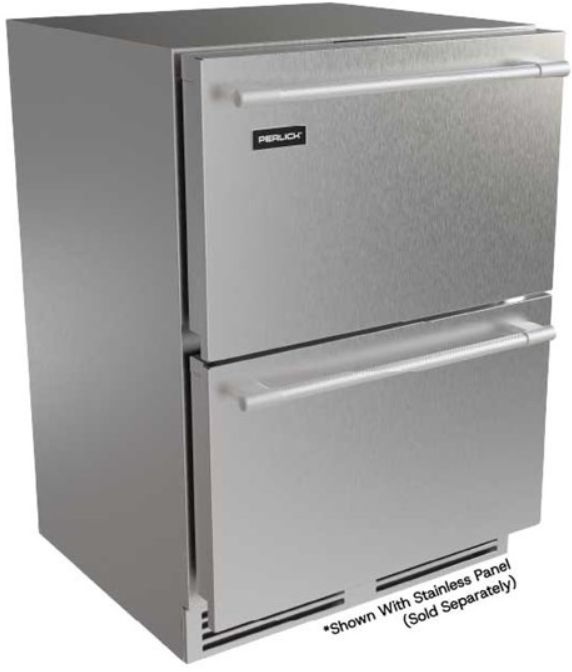 Perlick® G5 Luxe 24" 4.0 Cu. Ft. Panel Ready Dual Zone Built-In Refrigerator Freezer Drawers-0