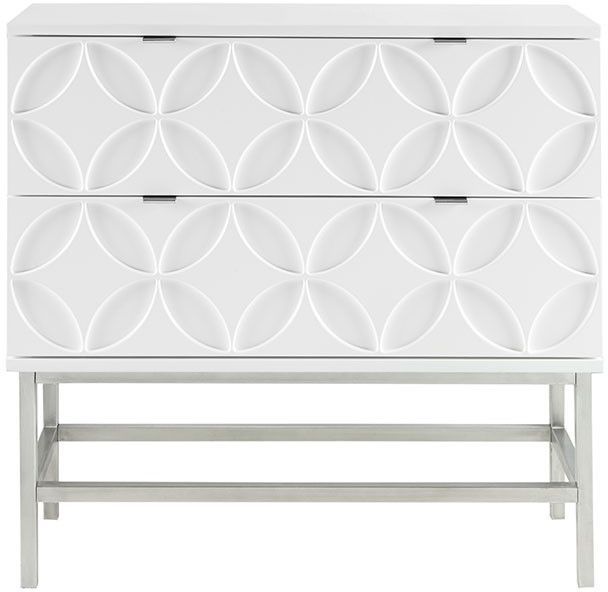 Olliix by Madison Park White Sonata Accent Chest with Two Drawers-0