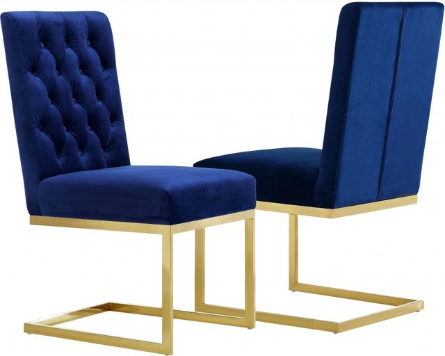 Meridian Furniture Cameron Navy Velvet Dining Chair-3