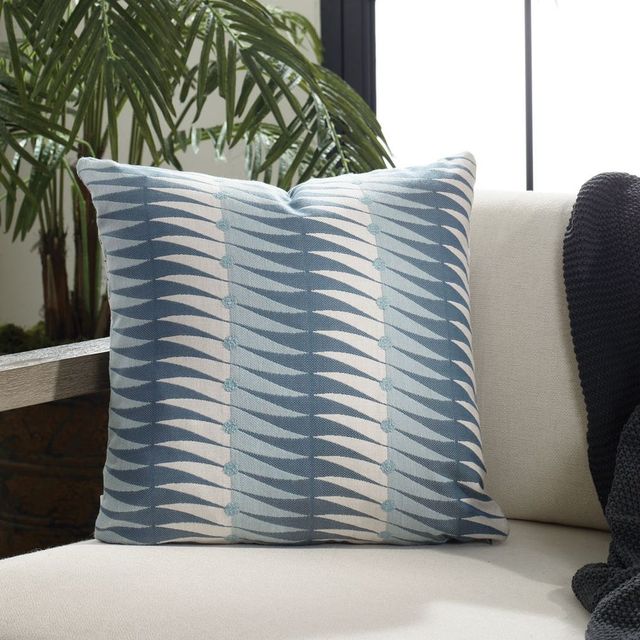 Uttermost® Jetty Blue/White Polyester Indoor-Outdoor Pillow-1