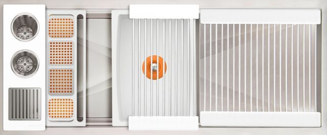 The Galley® Designer White Resin / Resin+ Ideal WashStation™ 30S + 18" DryDock® Drain Side, Four Tool Wash Kit, One DryDock® Tool-0