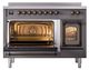 Ilve® Nostalgie II Noblesse 48'' Graphite Matte Pro Style Induction Range with Burnished Trim-3