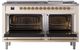 Ilve® Nostalgie II Noblesse 60'' Antique White Pro Style Dual Fuel Range with Brass Trim-1