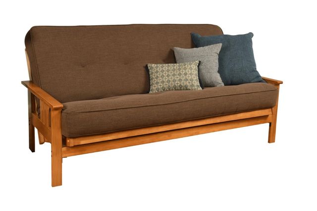 Kodiak Furniture Monterey Linen Cocoa/Butternut Full Futon with Mattress-0
