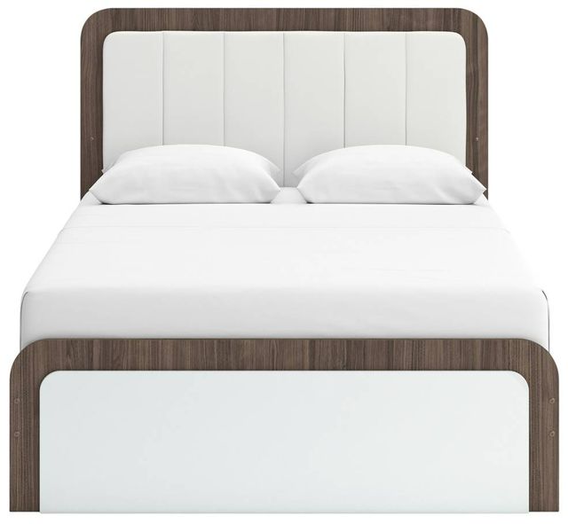 Signature Design by Ashley® Kendanport Brown-White Queen Upholstered Panel Bed-2