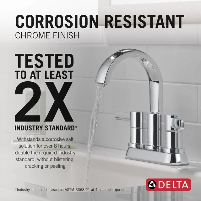 Delta Albion™ Chrome Two Handle Centerset Bathroom Faucet-4