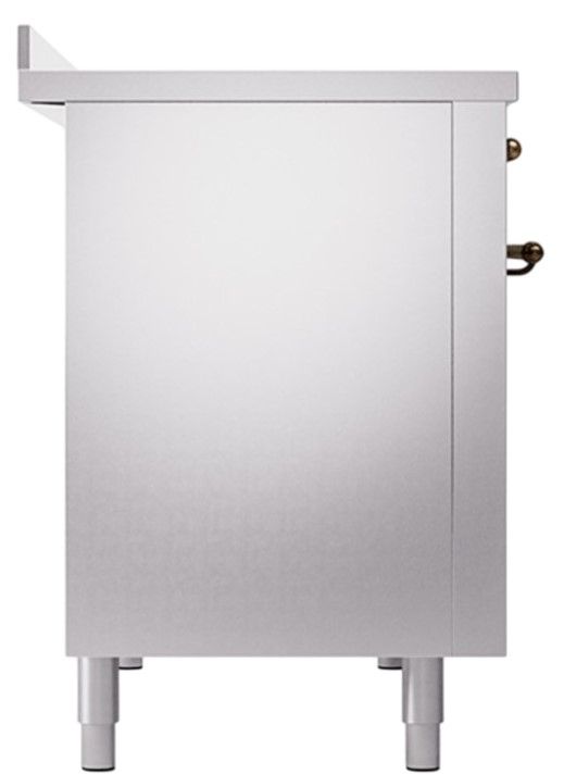 Ilve® Nostalgie II Noblesse 48'' Stainless Steel Pro Style Induction Range with Burnished Trim-2