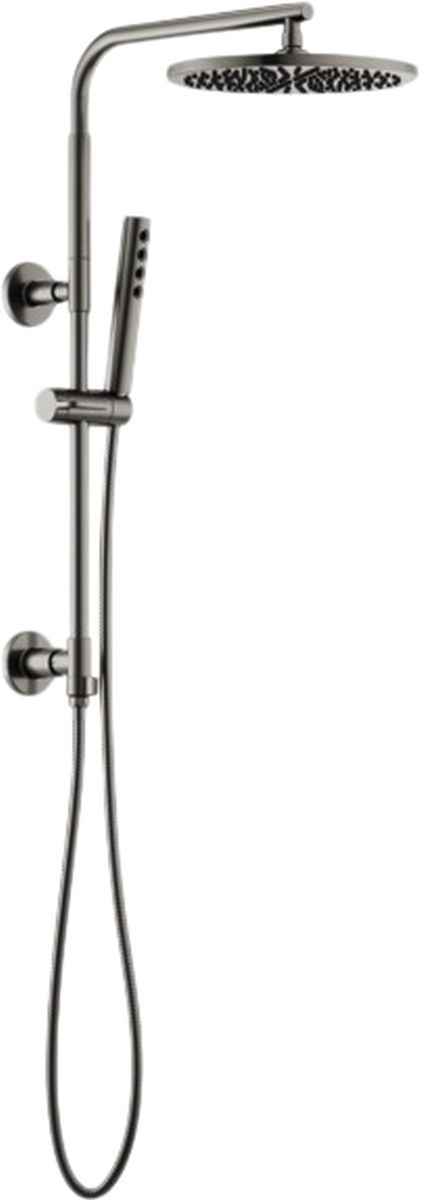 Brizo Essential™ Brilliance® Luxe Steel® 12" Linear Round Single-Function Raincan Shower Head-3