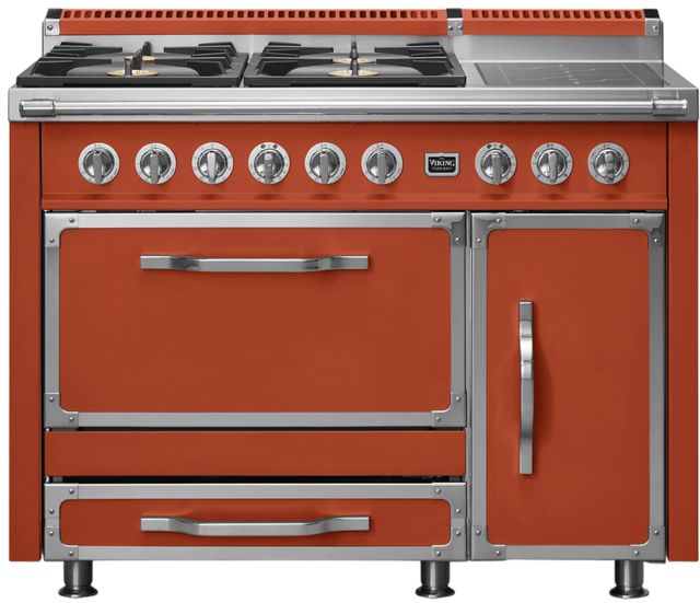 Viking® Tuscany 48" Spiced Cider Pro Style Dual Fuel Range with 2 Induction-0