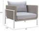 Zuo® Modern Frais Gray/White Aluminum Fabric Outdoor Accent Chair-5