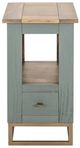 International Furniture Direct Timber Brown/Green Chairside Table with Gold Base-2