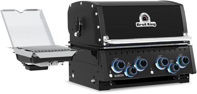 Broil King® Baron™ 490 4-Burner Black/Stainless Steel Built-In Natural Gas Grill-2
