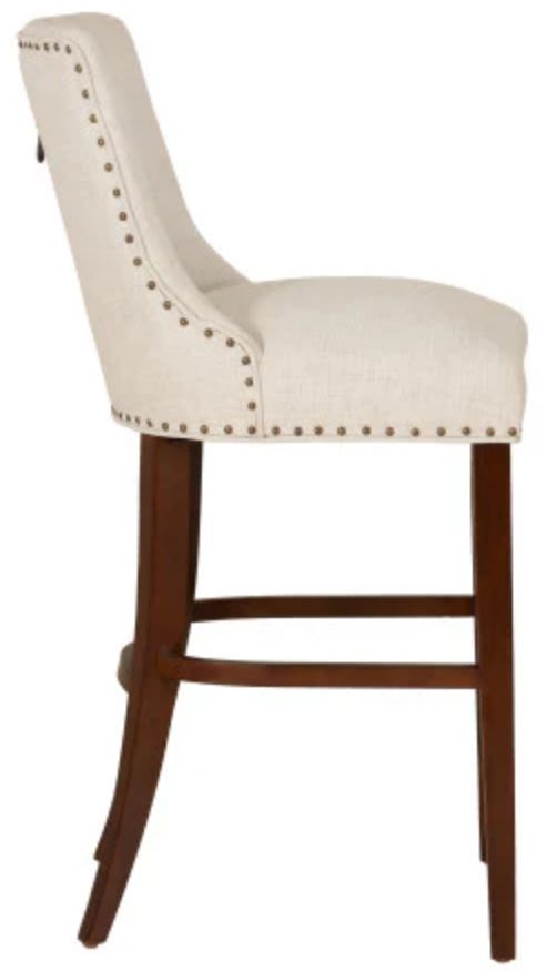 Powell® Auden Beige/Natural Espresso Bar Stool-4