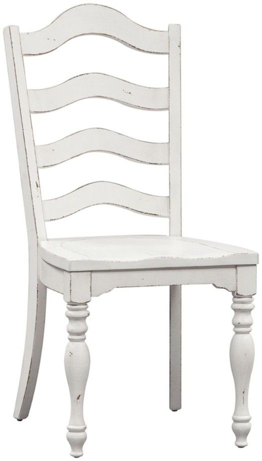 Clearance Liberty Furniture Magnolia Manor Antique White Ladder Back Side Chair-1
