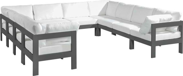 Meridian Furniture Nizuc 10-Piece White Outdoor Patio Modular Sectional Set-1
