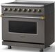 Viking® 5 Series 36" Damascus Gray Pro Style Induction Range with Brushed Brass Trim-2