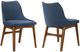 Armen Living Azalea 2-Piece Blue/Walnut Dining Side Chair Set-0