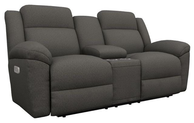 La-Z-Boy® Joel Charcoal Power Reclining Loveseat with Console, Headrest, and Lumbar-0