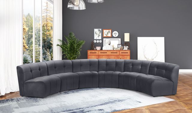 Meridian Furniture Limitless 6-Piece Grey Velvet Modular Sectional-1