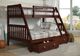 Donco Kids Austin Mission Cappuccino Mission Twin/Full Bunk Bed with Drawer Storage-1
