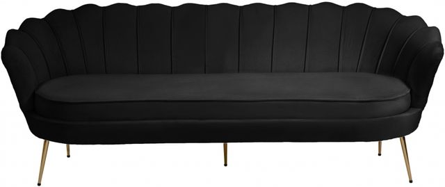 Meridian Furniture Gardenia Black Velvet Sofa-0