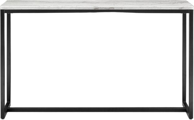 Magnussen Home® Torin White Marble Sofa Table with Matte Black Base-1