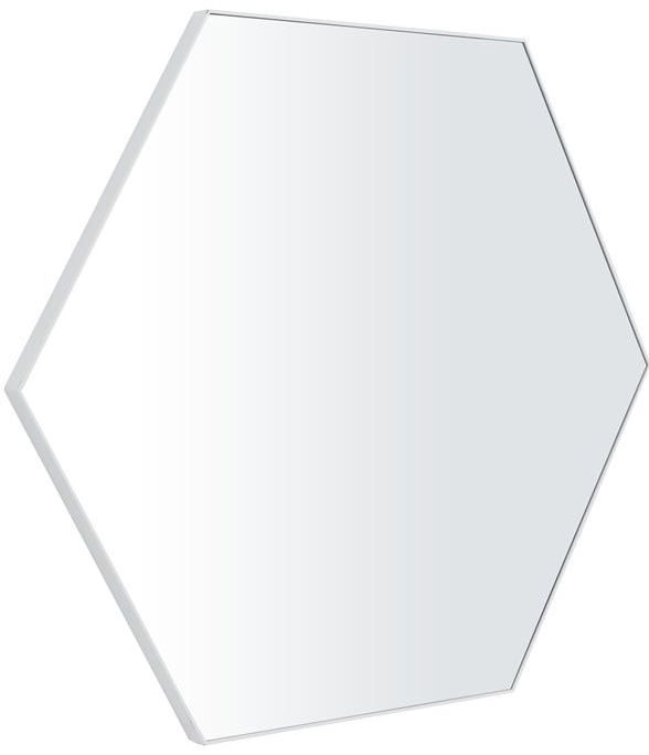 Deco Marche White 40" Hexagon Thin Minimalistic Frame Mirror-1