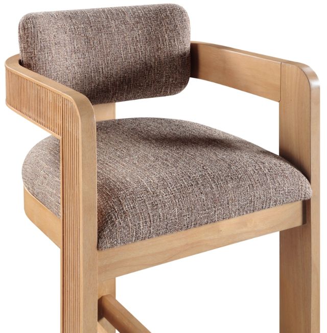 Meridian Furniture Sacha Brown/Natural Upholstered Counter Stool-4