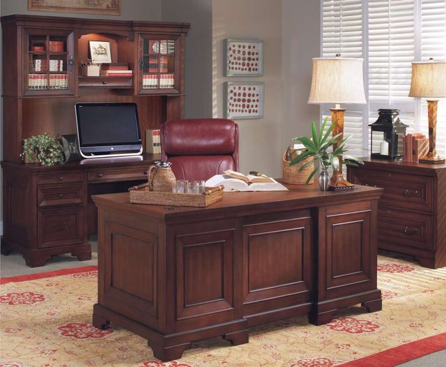 Aspenhome® Richmond Brown Burgundy Lateral File Cabinet-2