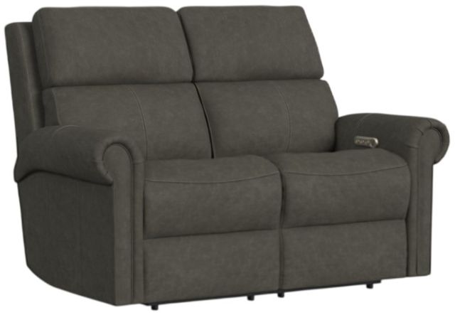 Flexsteel® Customizable Bernard Leather Power Reclining Loveseat with Headrest and Lumbar-0