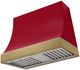 AGA Marquee 36" Piccadilly Red Wall Mounted Range Hood with Antique Brass Trim-0