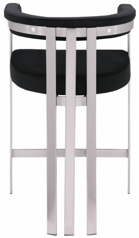 Meridian Furniture Marcello Black/Brushed Chrome Counter Stool-2